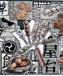 Fernando Bellver - "Oishii series, street food" grabado aguafuerte