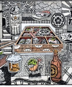 Fernando Bellver - "Oishii series, train food" grabado aguafuerte