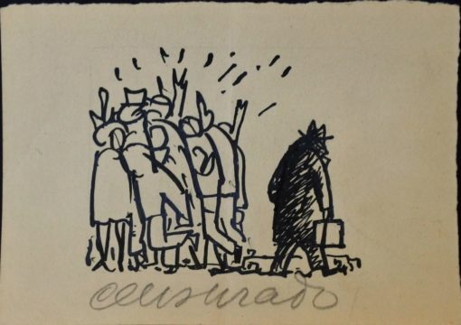Lorenzo Goñi - "Las verdaderas glorias" dibujo tinta papel, enmarcado