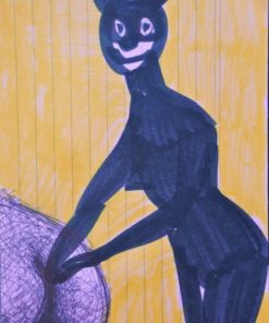 Javier Pagola - "Juegos privados" dibujo tinta y acrílico papel, enmarcado