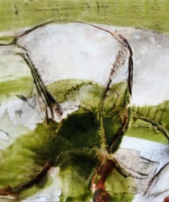 Antonio Suarez - "Paisaje con rocas" pintura original técnica mixta cartulina