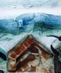 Antonio Suarez - "Paisaje invernal" original técnica mixta cartulina