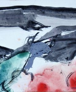 Antonio Suarez - "Sobre el valle blanco" pintura original técnica mixta cartulina