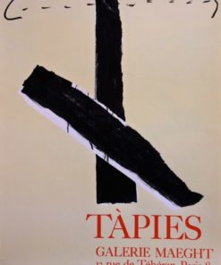 Antoni Tapies - "Maeght 1967" cartel litográfico original editado por la Galerie Maeght Paris en 1967