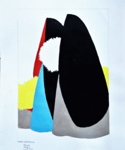 Manuel de las Casas - "Dos mujeres caminando" pintura acrílico papel