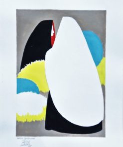 Manuel de las Casas - "Mujer con mantón blanco" pintura acrílico papel