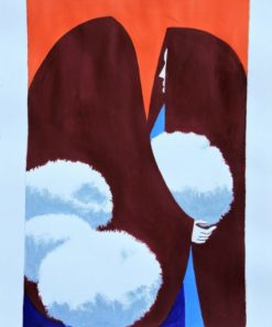 Manuel de las Casas - "Mujeres en rojos" pintura acrílico papel