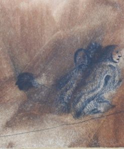 Jorge Castillo 1964 - "Personajes en la sombra" dibujo tinta y acuarela cartulina