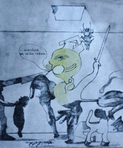 Jorge Castillo 1966 - "Airiños da miña terra" dibujo tinta china y gouashe sobre papel