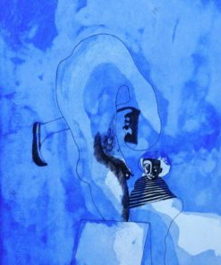 Jorge Castillo 1967 - "Contorsionista" dibujo tinta y acuarela cartulina,