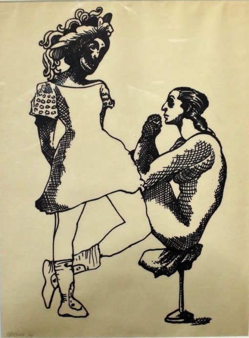 Jorge Castillo 74 - "Entreacto" dibujo tinta papel, enmarcado
