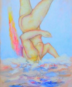 Luis V. Ortés - "Icaro" dibujo oleo y acrílico cartulina, enmarcado