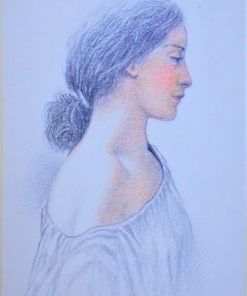 Luis V. Ortés - "La Fidanzata 2" dibujo lápiz papel, enmarcado