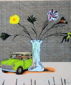 Fernando Bellver - "Austin Mini-David Hockney" grabado aguafuerte iluminado a mano
