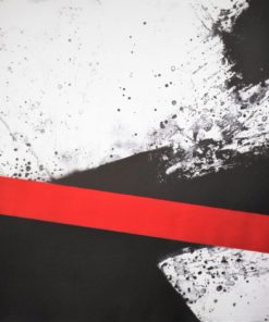 Luis Feito - "Composición rojo sobre negro IV" grabado aguafuerte
