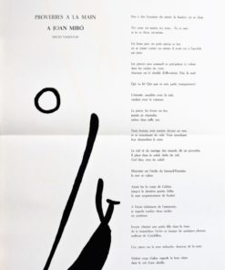 Joan Miró - "Proverbes a la main a Joan Miró" litografía con un poema de Shuzo Takiguchi, francés
