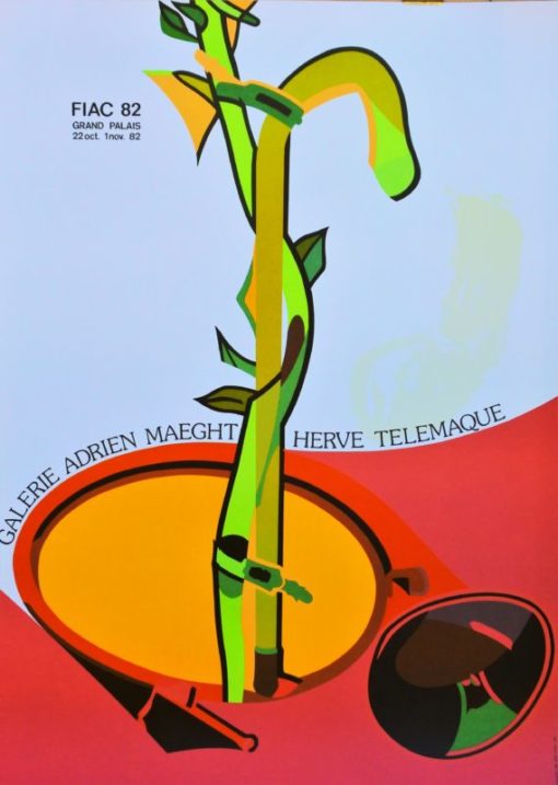 Hervé Telemaque - "FIAC 82" cartel original edición litográfica exposicion en Galerie Maeght Paris en 1982