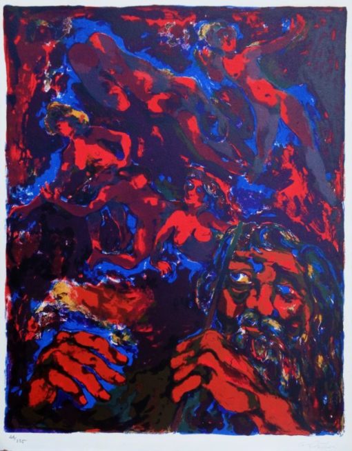 Luis García Ochoa - "Si me hubieran los miedos sucedido..." litografía color