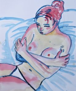 Javier de Juan - "Al despertar se dio cuenta de que no estaba despierta" dibujo original acrílico papel