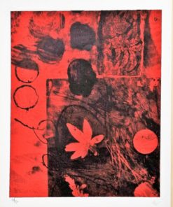 Antoni Clavé - "Feuille rouge" litografia, enmarcado