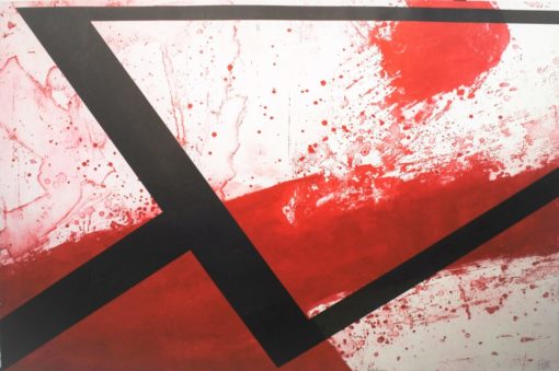 Luis Feito - "Composición negro sobre rojo I" grabado aguafuerte y aguatinta