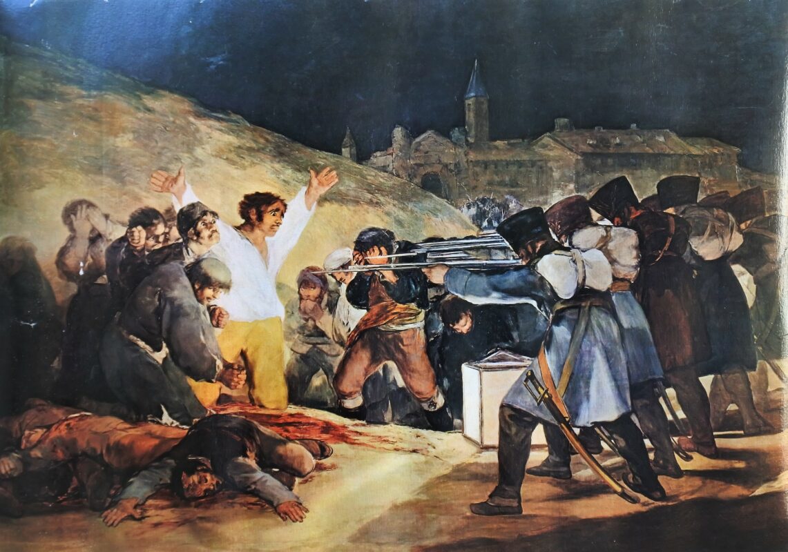 Goya Francisco de, Fusilamientos del 2 de Mayo, reproducción sobre lienzo, ...