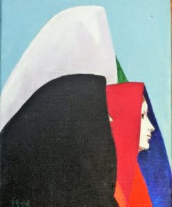 Manuel de las Casas - "Tres mujeres tapadas" pintura oleo lienzo
