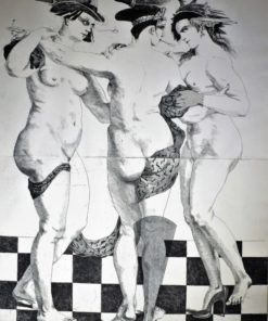 Fernando Bellver - "Las tres gracias" grabado aguafuerte, enmarcado,