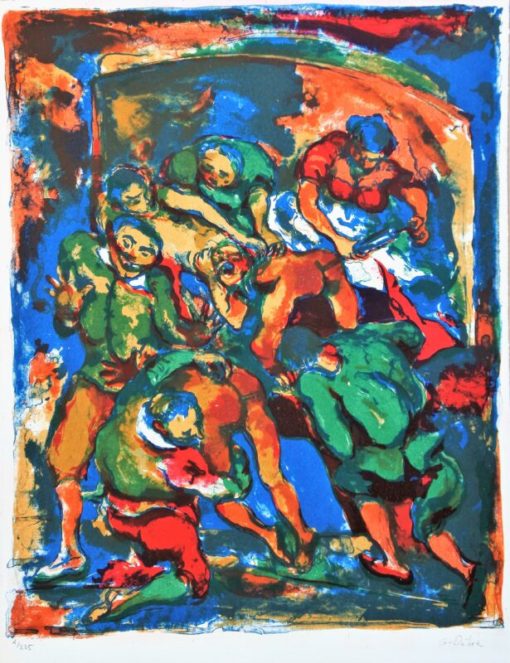 Luis García Ochoa - "El pupilaje del Domine Cabra IV" litografía color