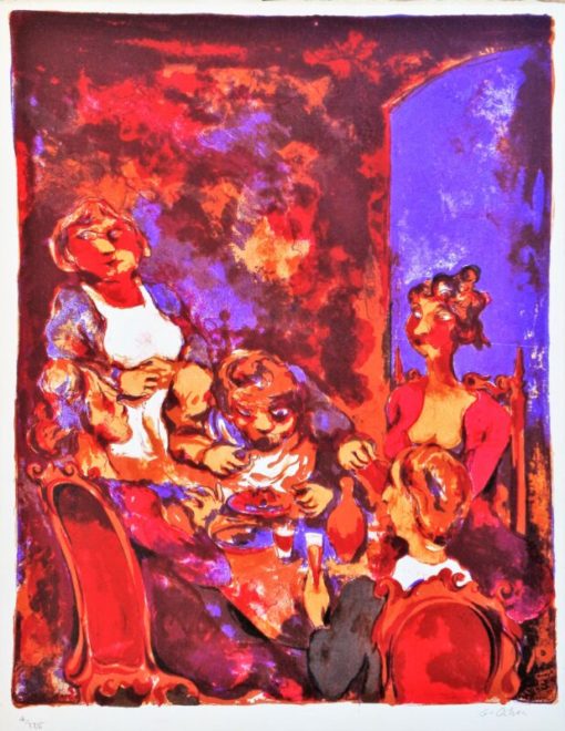 Luis García Ochoa - "El pupilaje del Domine Cabra VIII" litografía color