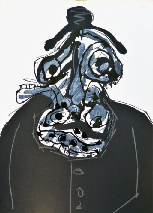Antonio Saura 1971 - "The King I, retrato imaginario de Felipe II" serigrafía