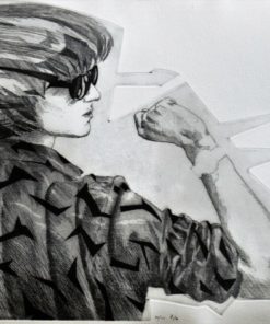 Fernando Bellver - "Mujer joven con reloj nuevo" grabado aguafuerte con relieve