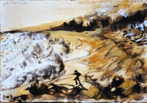 Javier Montesol - "Atlántico" dibujo original oleo cartulina