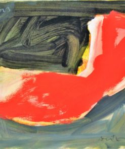 Javier Montesol - "Mujer en rojo I" dibujo original oleo cartulina