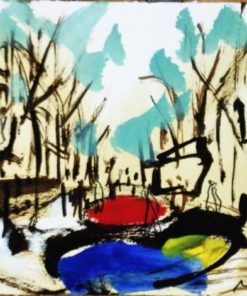 Javier Montesol - "Barcelona Borne" dibujo original acuarela papel