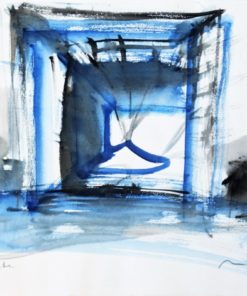 Javier Montesol - "Paris Le Grand Arche" dibujo acuarela papel