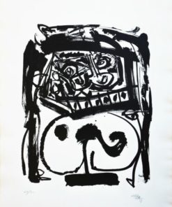 Antonio Saura 1959 - "Carajaraña, serie Pintiquiniestras" litografía