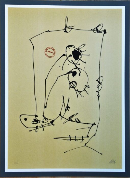 Antonio Saura 1981 - "Cuatro máscaras para cuatro autorretratos IV" litografía