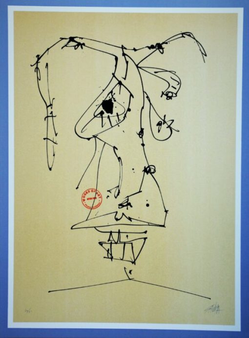 Antonio Saura 1981 - "Cuatro máscaras para cuatro autorretratos I" litografia