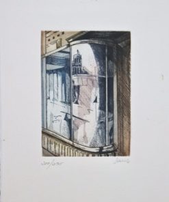 Sanz - "Paisaje urbano" grabado aguafuerte