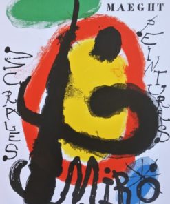 Joan Miró - "Peintures Murales" cartel litográfico original exposición en la Galerie Adrien Maeght Paris en 1961