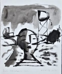 Javier Montesol - "Serie Barcelona II" dibujo original acuarela papel