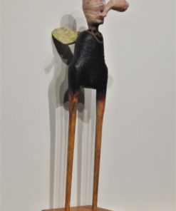 Luis V. Ortés - "Angel y pez" escultura madera y bambú pintada