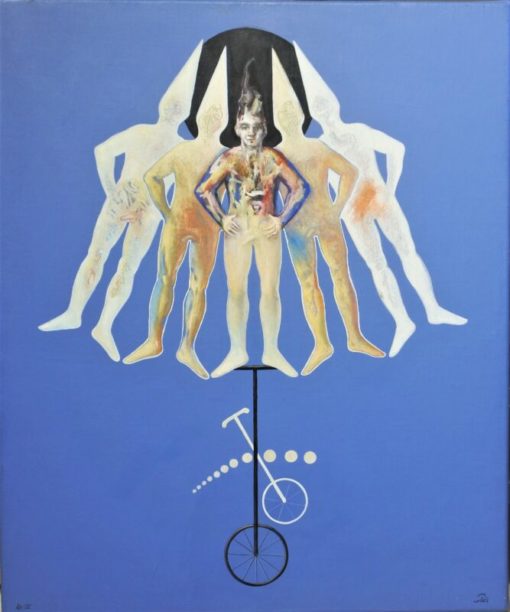 Luis V. Ortés - "Equilibristas" pintura original oleo y acrílico sobre lienzo