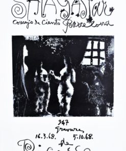 Pablo Picasso - "347 gravures" cartel original exposición grabados de Picasso en Sala Gaspar Barcelona en 1968