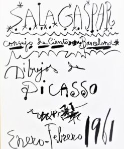 Pablo Picasso - "Dibujos de Picasso" cartel original exposición en Sala Gaspar Barcelona en 1961