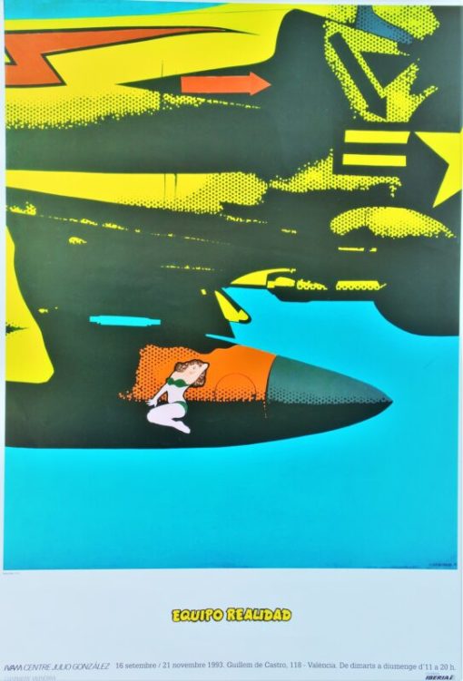 Equipo Realidad - "Baby doll" cartel original exposición en el IVAM Valencia en 1993