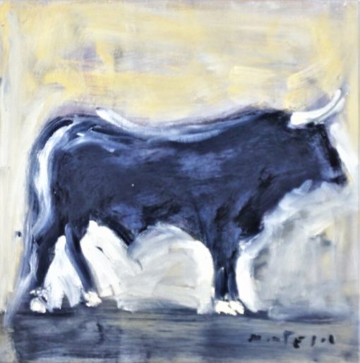 Javier Montesol - "Tauromaquia V, el toro" pintura oleo lienzo