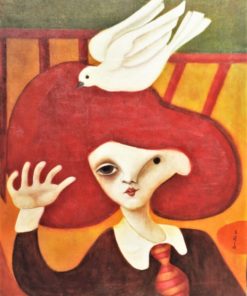Luis V. Ortés - "Niño con paloma" pintura oleo lienzo