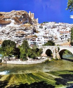 Alcalá del Júcar, Albacete - "Vista general" cartel promoción turística de Castilla - La Mancha